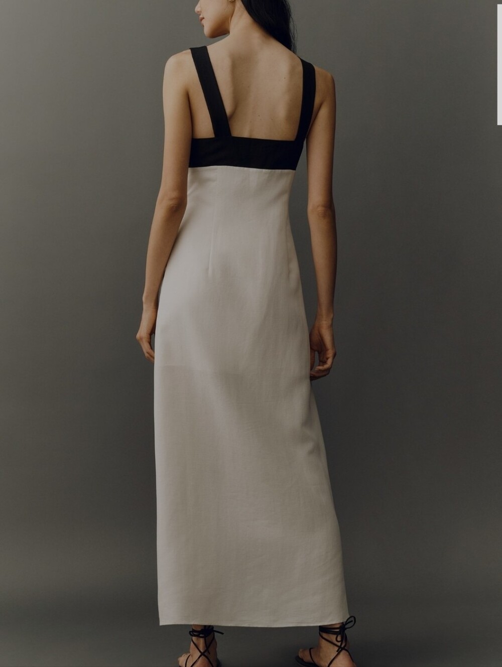 Anthropologie MARE Sleeveless Black & Cream Button-Front Maxi Dress size Large - Picture 2 of 10